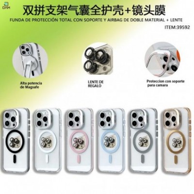 IP 16 FUNDA DE PROTECCIÓN TOTAL CON SOPORTE Y AIRBAG DE DOBLE MATERIAL + LENTE